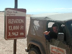 Scurv E. Dawg with Pikes Peak Sign